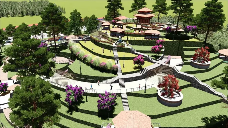 Anbugau Sahid Memorial Park — 3D design view