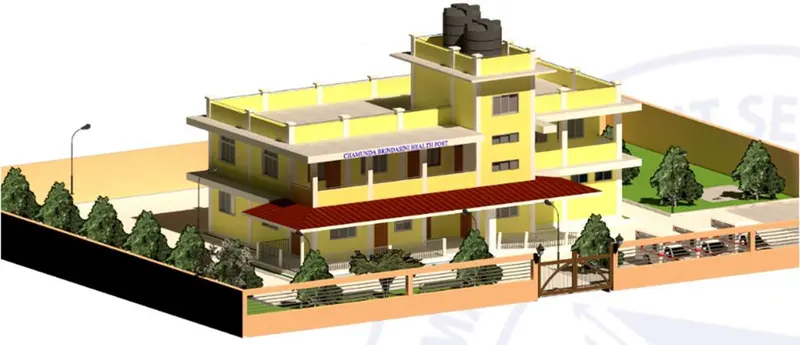 Health Post Building, Hadakot — 3D design view